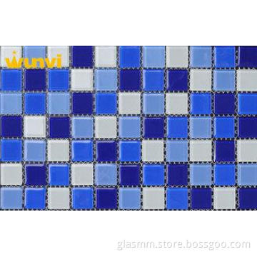 Country Style Mixed Glass Mosaic Decorative Wall Tiles For